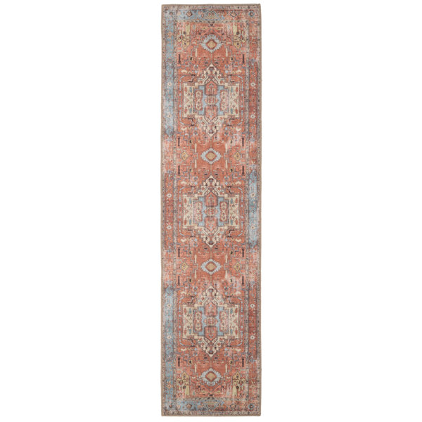 Kukoon Terracotta Distressed Traditional Bordered Rug Wayfair.co.uk